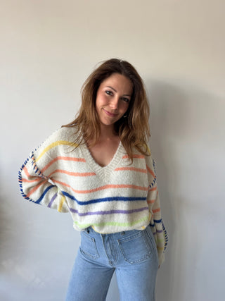 Colorful striped soft knit