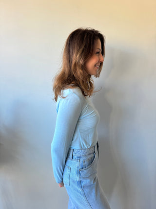 Soft blue cashmere top