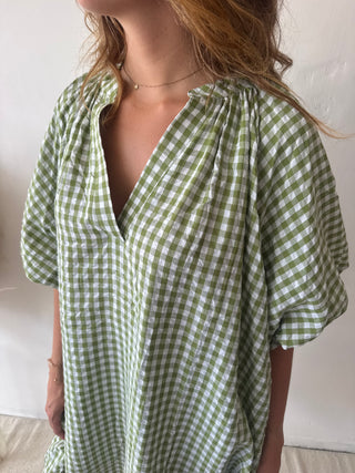 Green vichy dress