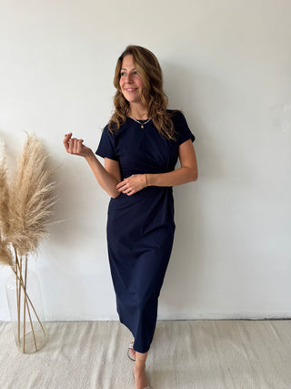 Navy knot dress
