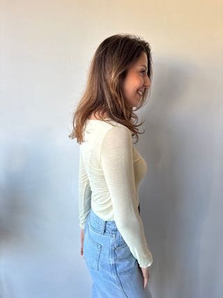 Yellow cashmere top