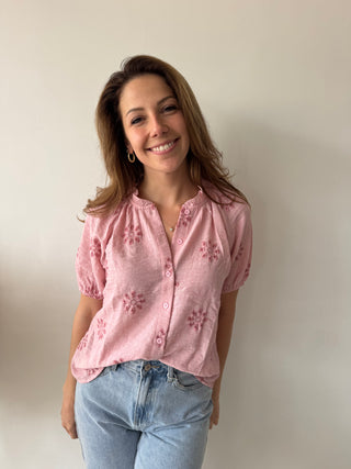Pink flowered top