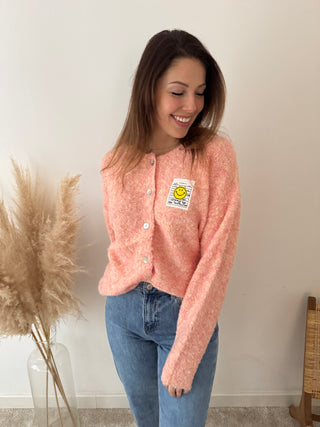 Peach smiley knit