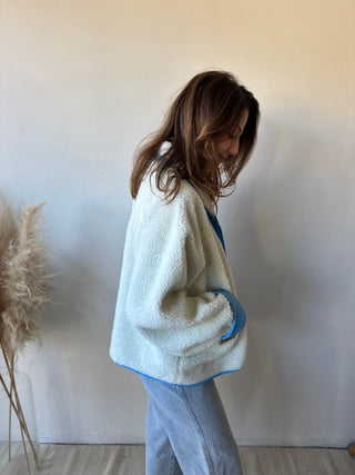 Blue teddy reversible jacket