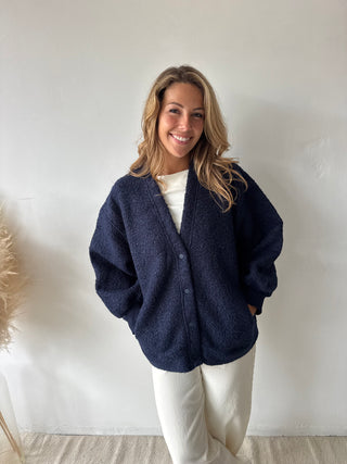 Navy teddy vest