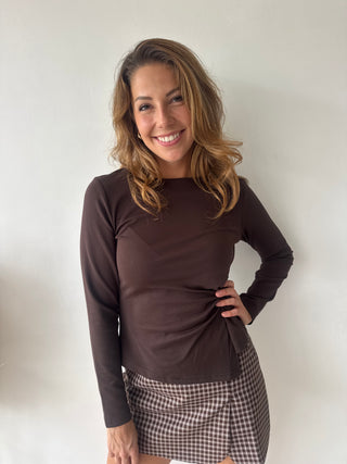 Brown knot top