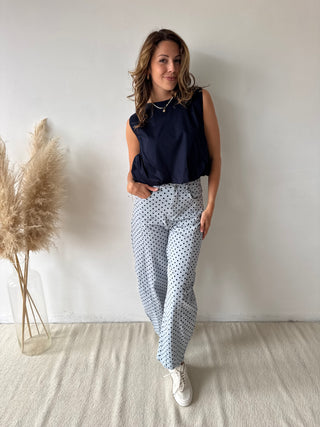 Light blue polka dots pants