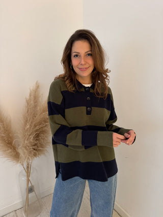 Navy green boyfriend sweater