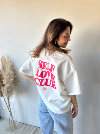 Red self love club t-shirt