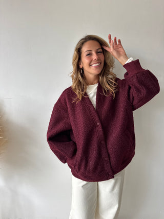 Burgundy teddy vest