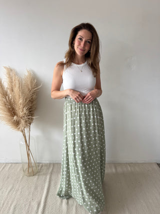 Green polka dots skirt
