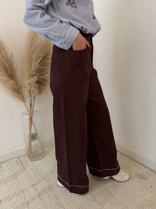 Burgundy wide jeans