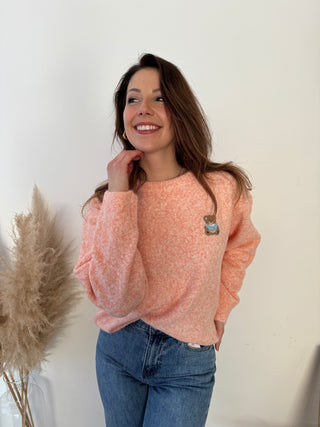 Teddybear peach knit