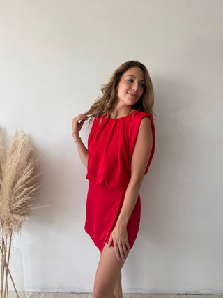 Soft red playsuit
