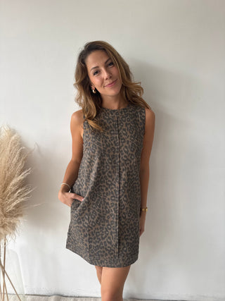 Leopard denim dress