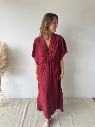 Burgundy maxi dress