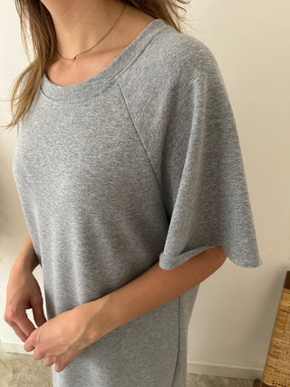 Grey split sweater dress