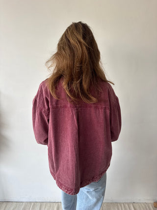 Burgundy denim jacket