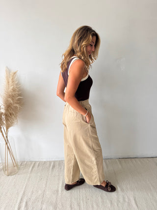 Taupe barrel pants