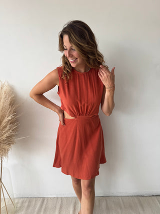 Terracotta cut out dress