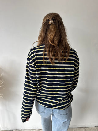 Blue yellow striped longsleeve