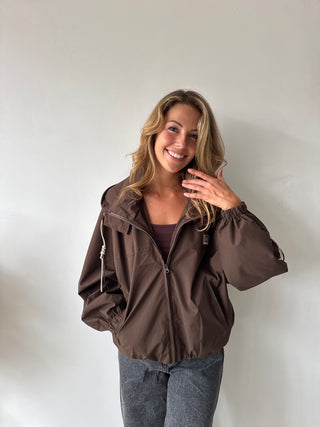 Brown rainjacket