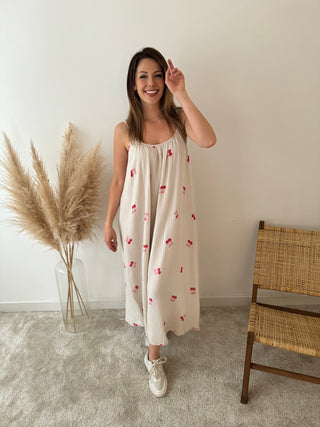 Cherry beige tetra dress