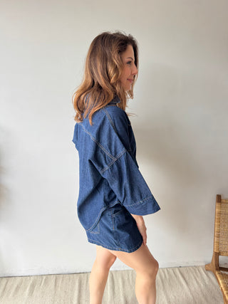 Dark blue denim summer set