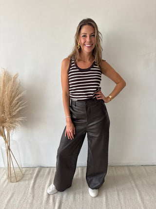 Brown leather pants