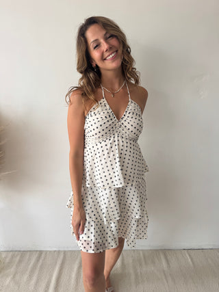 Polka dots ruffled dress