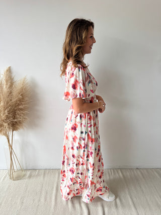 Peach green maxi dress