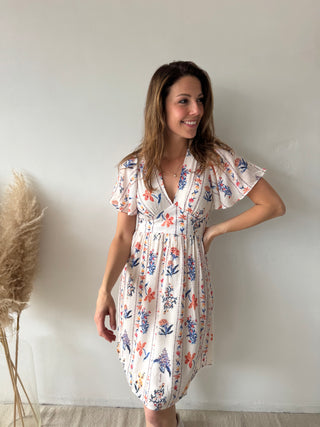 Peach blue summer dress