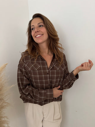 Soft brown checked shirt