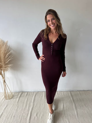Burgundy body dress