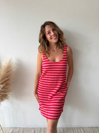 Fuchsia striped dress