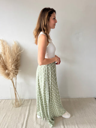 Green polka dots skirt