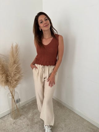 Beige summer pants