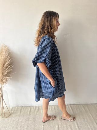Navy Vichy dress