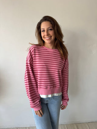 Pink striped sweater