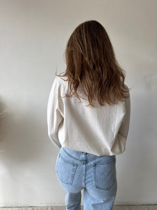 Beige linen bow shirt