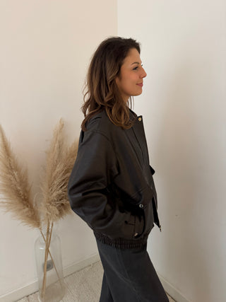 Brown faux leather jacket