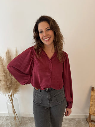 Wide sleeves burgundy blouse