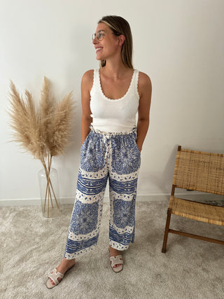 Blue printed pants