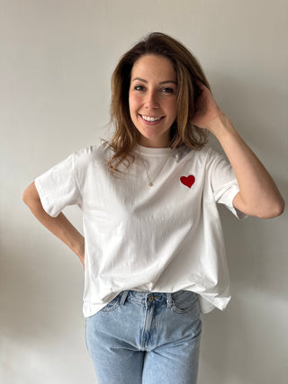 Hearts details white tee