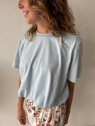 Blue elastic top