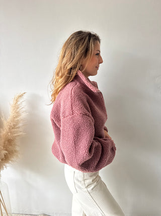Old pink teddy fleece vest