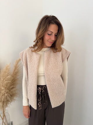 Beige fall gilet
