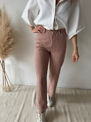 Terracotta striped pants