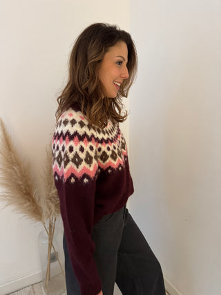 Burgundy cosy winter knit