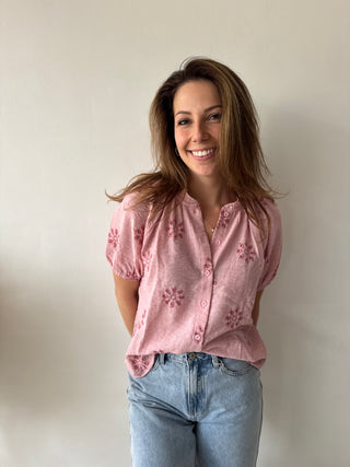Pink flowered top